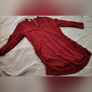 Burgundy 3/4 sleeve Sweater By Maurices